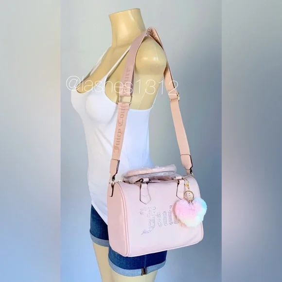 JUICY COUTURE Bag Be Classic II Satchel - Pink with Rhinestones - Picture 9 of 9